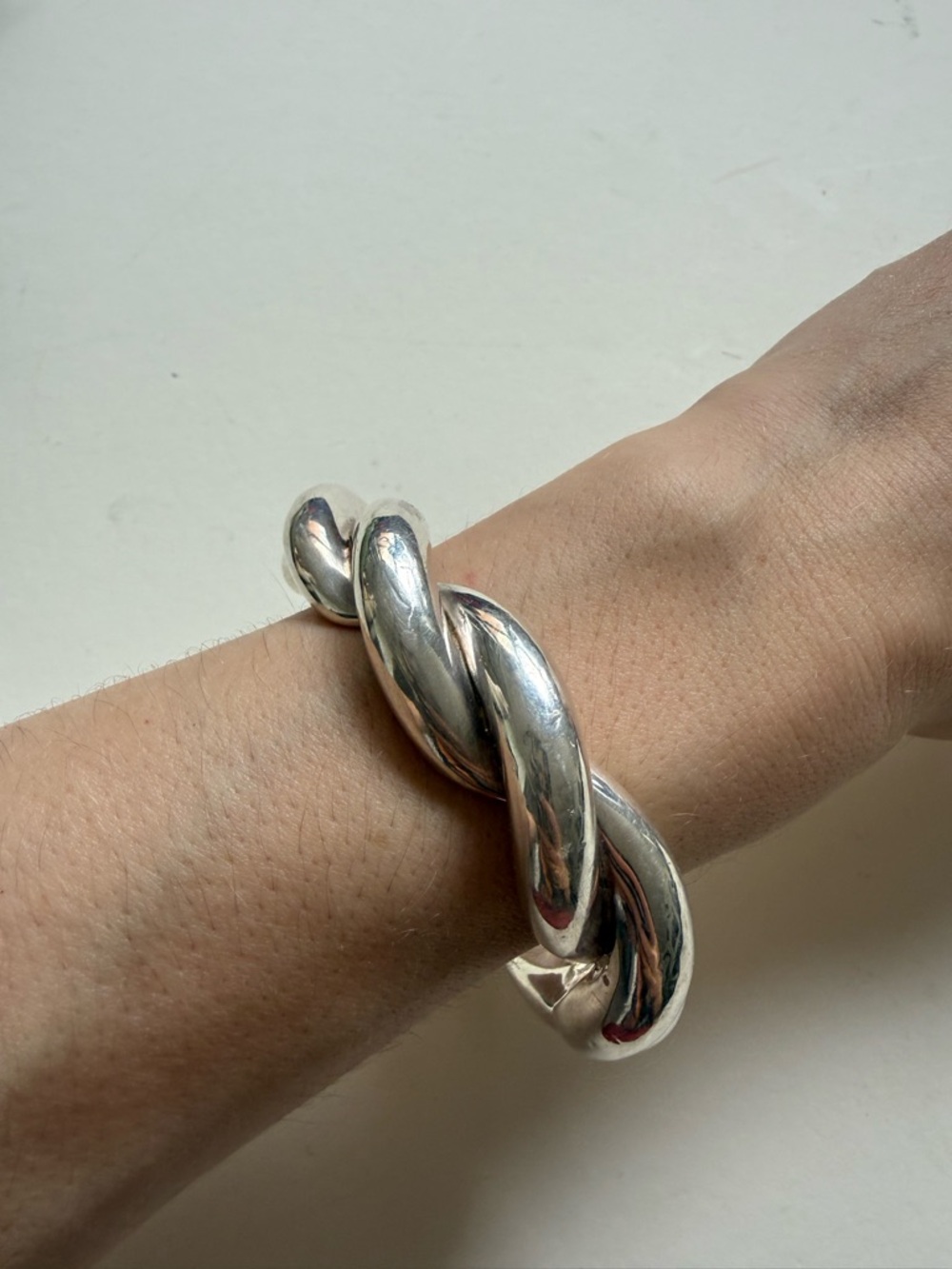 Sterling Silver 925 Twisted Rope Bangle Bracelet Large size - Picture 4 of 13